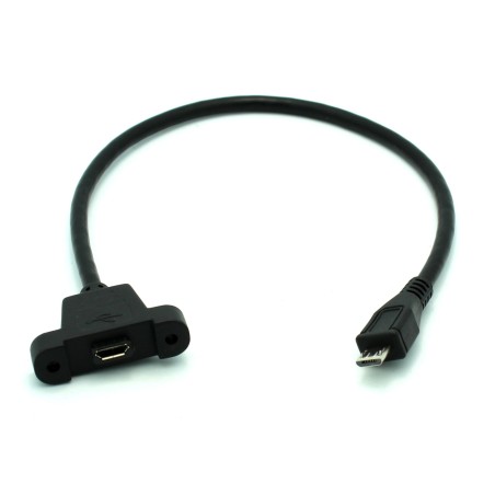 Panel Mount Micro USB Male to Female Cable