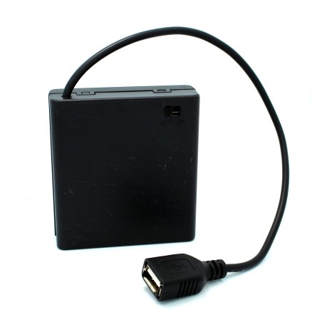 Raspberry Pi Battery Pack: 4 AA Battery Holder with USB Output