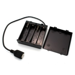 Raspberry Pi Battery Pack: 4 AA Battery Holder with USB Output