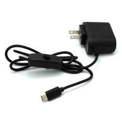 Raspberry Pi 4 Power Supply with ON/OFF Button- USB C 5V 3A