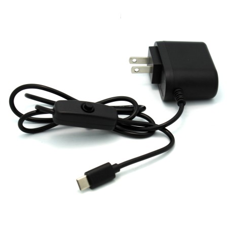 Raspberry Pi 4 Power Supply with ON/OFF Button- USB C 5V 3A