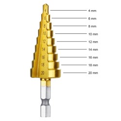 3Pcs High-Speed Steel Step Drill Bit Set