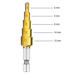 3Pcs High-Speed Steel Step Drill Bit Set