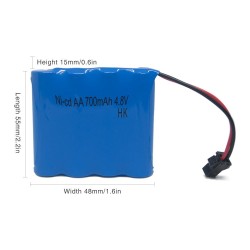4.8V 700mAh Rechargeable Battery NiCD