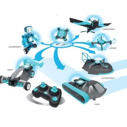 6 in 1 RC Kit: Drone, Hovercraft, Airplane, Tank, Trike and Gyrobot All in 1 Set