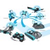 6 in 1 RC Kit: Drone, Hovercraft, Airplane, Tank, Trike and Gyrobot All in 1 Set