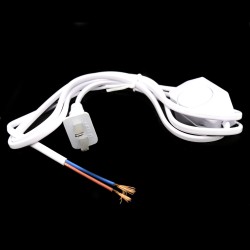 White Power Cord with Dimmer Switch AC 250V/110V US Plug