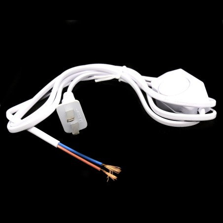 White Power Cord with Dimmer Switch AC 250V/110V US Plug