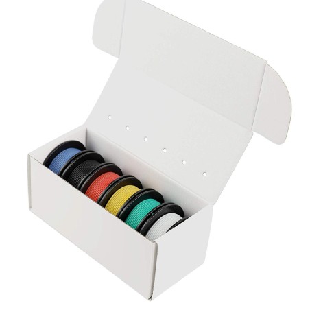 Stranded Silicone Hook Up Wire Box Set: 6 Color 47.5m / 156 ft Pack
