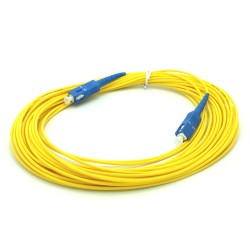 Fiber Optic 10m SC UPC to SC UPC G657A Fiber Patch Cable, Patch Cord Simplex 2.0mm SC PC TO SC PC PVC SM Bend Insensitive