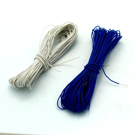 30 AWG Solid Core Wire: Blue & White 65.6ft