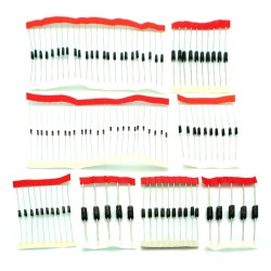 100 Pcs Diode Set: 1N4148, 1N4007, 1N5819, 1N5399, 1N5408, 1N5822, FR107, FR207