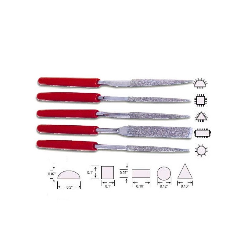 Diamond File Set for Electronics 5pc