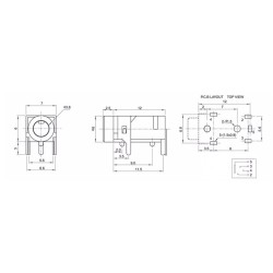 1/8" (3.5mm) 3 Pole Audio Jack TRS Stereo PCB Mount