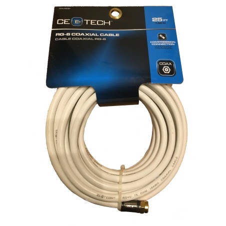 CE E Tech RG-6 Coax Cable 25ft