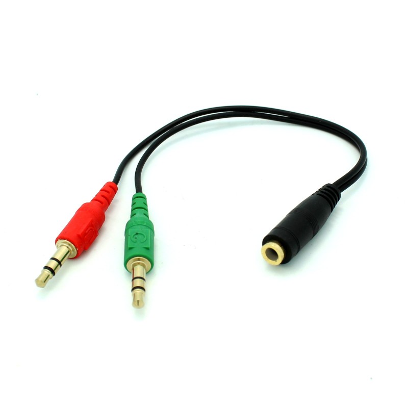 Microphone and Headphone Splitter Female to Male