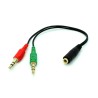 Microphone and Headphone Splitter Female to Male