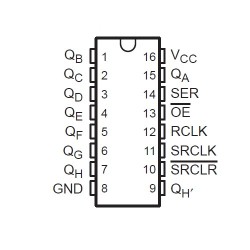 8 Bit Shift Register: 74HC595