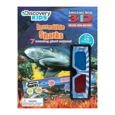 Discovery Kids Incredible Sharks 3D Sticker Fun Activity Book