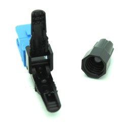 FTTH SC/UPC Single-Mode Optical Fiber Cable Quick Connector Adapter for CATV Network Blue Black
