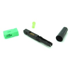FTTH SC/APC Single-Mode Optical Fiber Cable Quick Connector Adapter for CATV Network Green Black