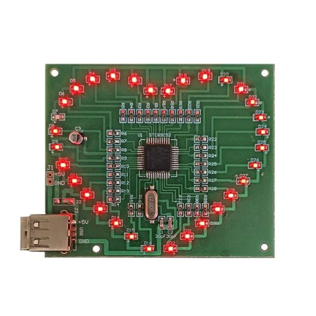 SMD LED Heart Soldering Kit