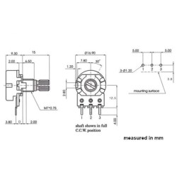 B10K Linear 10K Ohm Potentiometer