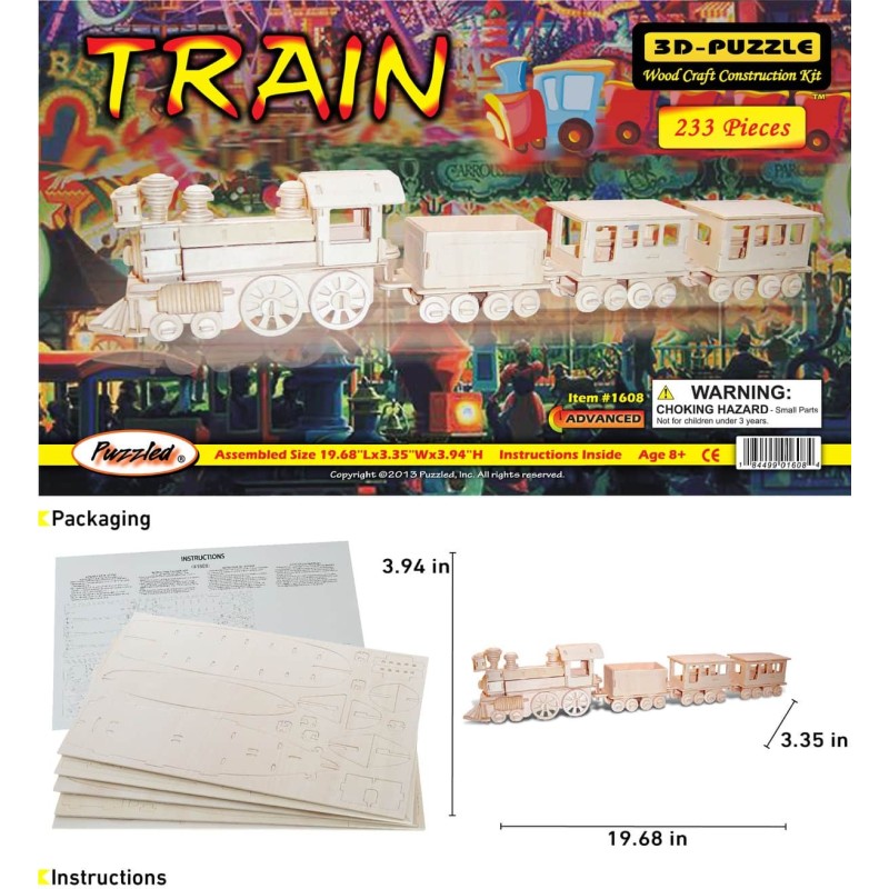 Train Wood 3D Puzzle