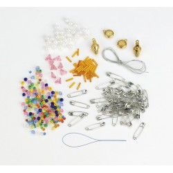 Safety Pin Charm & Bead Bracelet