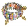 Safety Pin Charm & Bead Bracelet