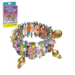 Safety Pin Charm & Bead Bracelet