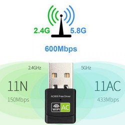 5G Dual Band USB Wifi Dongle 600Mbps