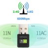5G Dual Band USB Wifi Dongle 600Mbps