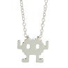 Silver Plated Space Invader Robot Necklace