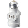 Leviton 15 Amp White Residential Grade Medium Base Lampholder Outlet Adapter R52
