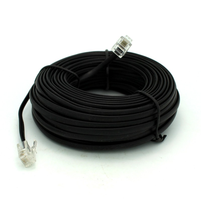 RJ11 Telephone Cable 50ft Black