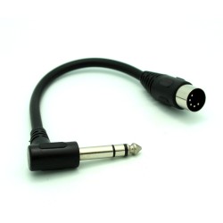 MIDI Plug to 1/4" Adapter Cable: 5-pin DIN to Stereo
