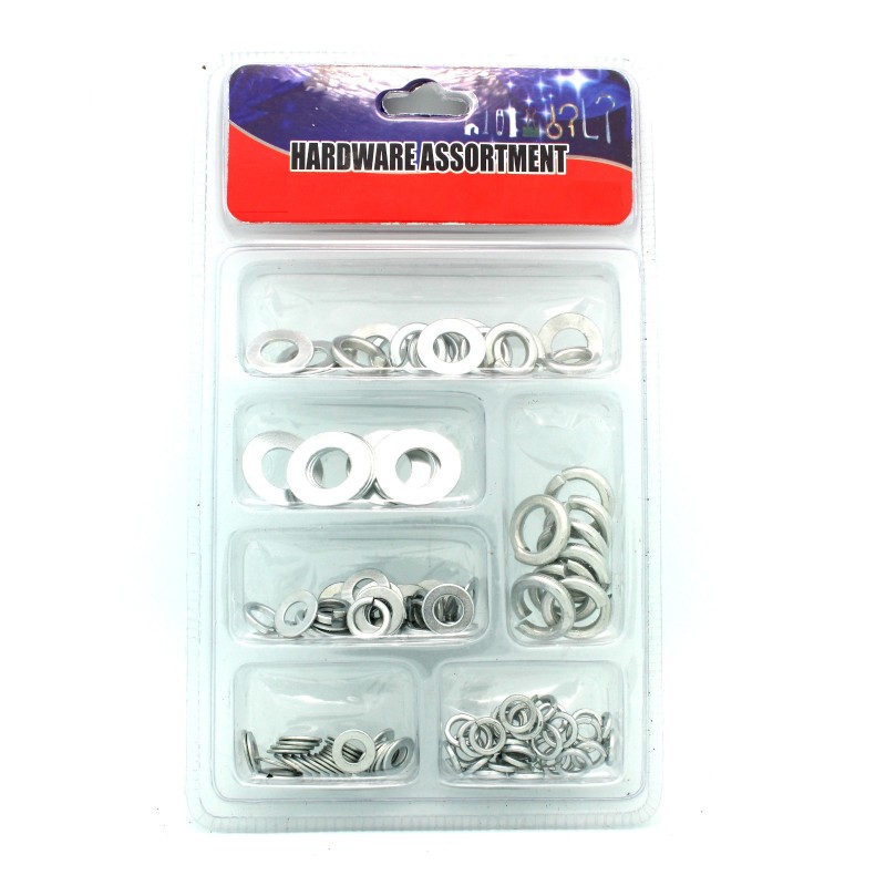 144pc Washer Set Assorted Split Lock and Flat Washers