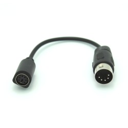 MIDI Plug  to Mini 6 Pin DIN Female Adapter Cable - 6 Inch