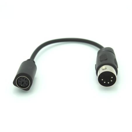 MIDI Plug  to Mini 6 Pin DIN Female Adapter Cable - 6 Inch