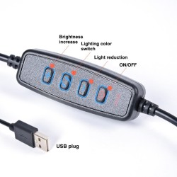 6 Inch LED Light Ring Dimmable Selfie Zoom Live Video Stream USB 