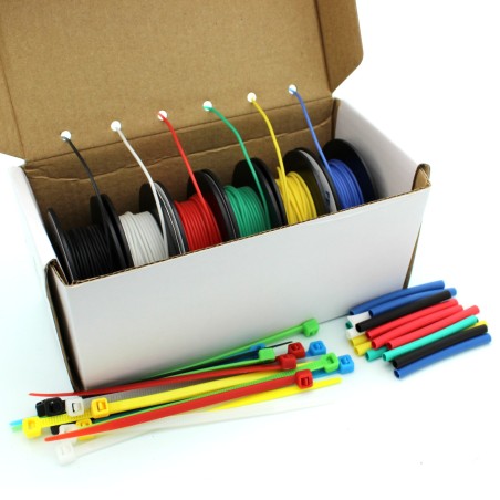 Stranded Silicone Hook Up Wire Box Set: 6 Color 18.3m / 60 ft Pack