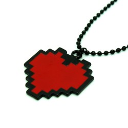 Undertale Pixelated Heart Necklace 8 Bit Pixel Retro Gaming Jewelry