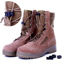 Black Tactical Outdoor Hiking Boots Shoelace Tightening Non-Slip Shoe Lace Buckle Clip Camp Stopper Survive Cord