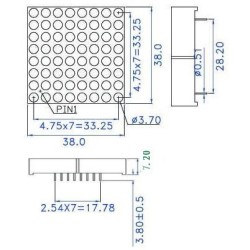 Red LED Matrix Panel - Small 8x8