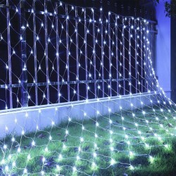 Cool White LED Net Lights / Fairy Lights / Christmas Lights 6.6 x 6.6 feet for Bushes