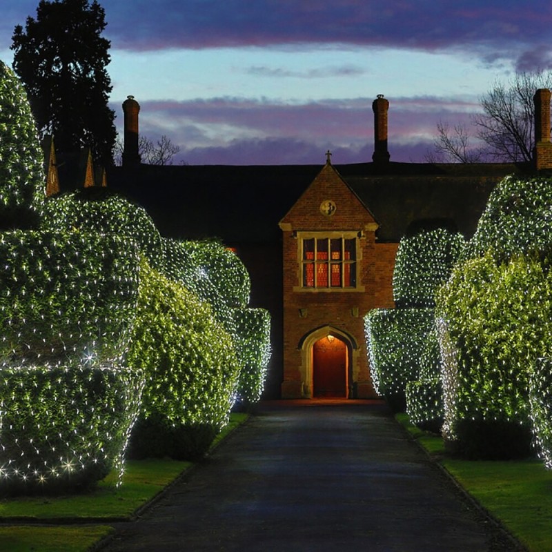 Cool White LED Net Lights / Fairy Lights / Christmas Lights 6.6 x 6.6 feet for Bushes