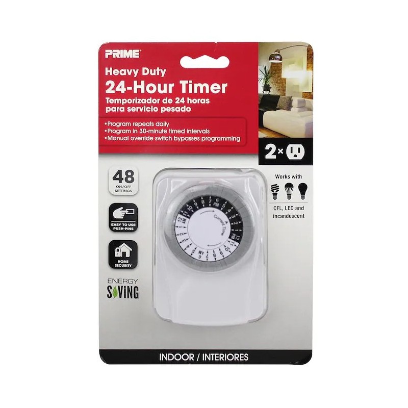 24 Hour Timer 2 Outlet US Plug