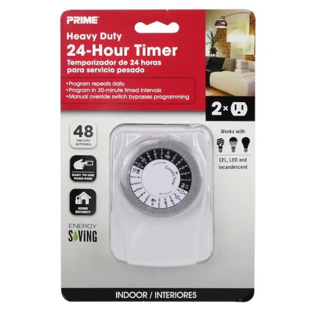 24 Hour Timer 2 Outlet US Plug