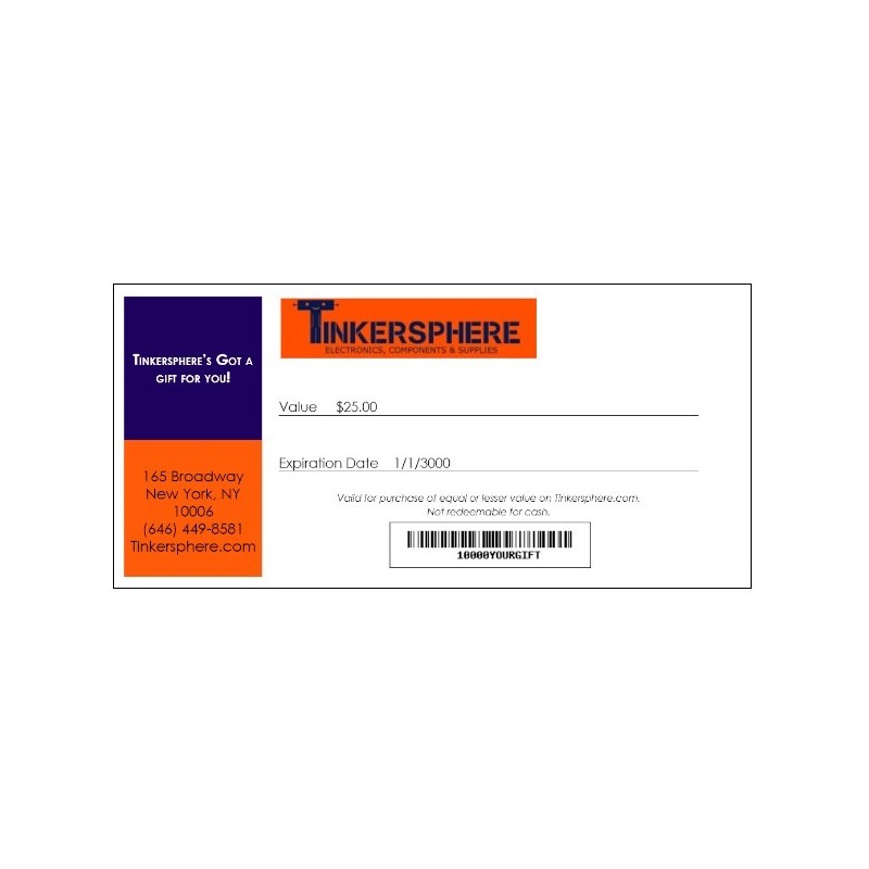 Tinkersphere Gift Certificate